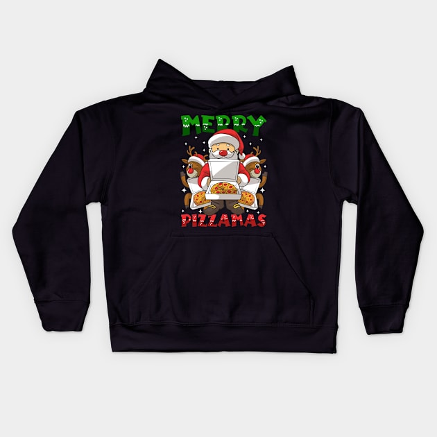 Santa Brought You Pizza Kids Hoodie by KsuAnn